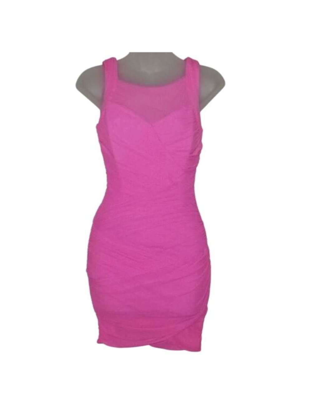 Bardot Iris Neon Pink Bodycon Sleeveless Mini Dress